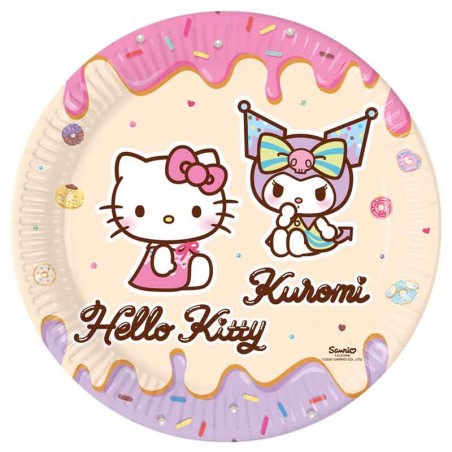 Piatto di Carta 23cm Hello Kitty e Kuromi 8pz Hello Kitty