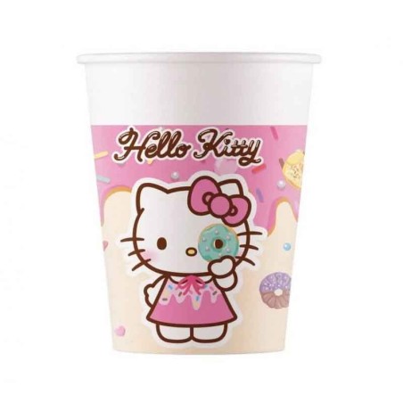Bicchiere di Carta 200ml con Hello Kitty e Kuromi 8pz Hello Kitty