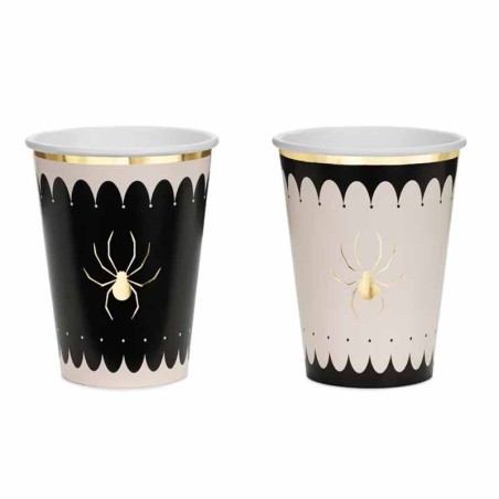 Bicchiere di Carta 400ml Halloween "Gold Spider" 6pz
