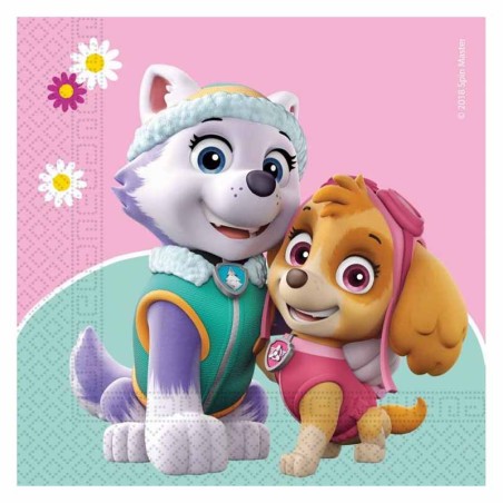 Tovagliolo di Carta 33x33cm con Paw Patrol "Everest e Skye" 20pz