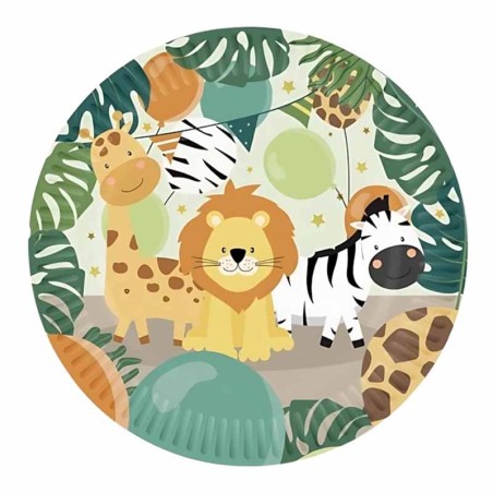 Piatto di Carta 18cm Safari nella Giungla 8pz