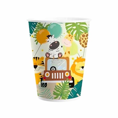 Bicchiere di Carta 200ml con Safari nella Giungla 8pz