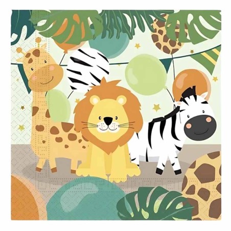 Tovagliolo di Carta 33x33cm con Safari nella Giungla 20pz
