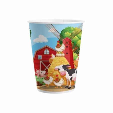 Bicchiere di Carta 200ml Animali della Fattoria 8pz Fattoria