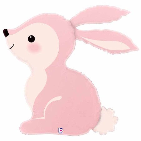 Palloncino in Foil 36" Super Shape Coniglio Rosa "Woodland Bunny" Animali Grabo