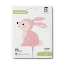 Palloncino in Foil 36" Super Shape Coniglio Rosa "Woodland Bunny" Animali Grabo