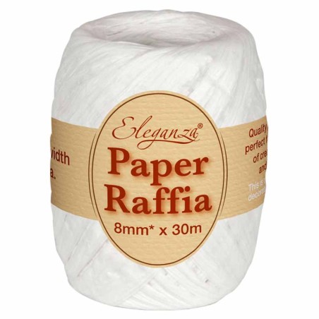 Nastrino in Carta Rafia Compostabile Bianco 30mt