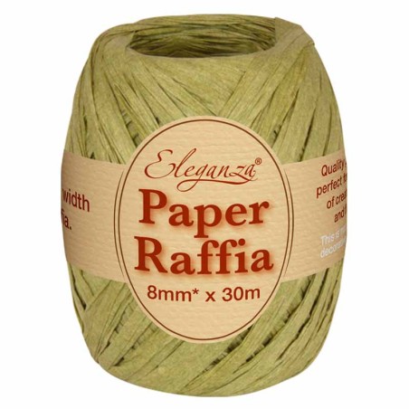 Nastrino in Carta Rafia Compostabile Verde Salvia 30mt