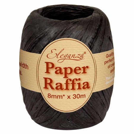 Nastrino in Carta Rafia Compostabile Nero 30mt