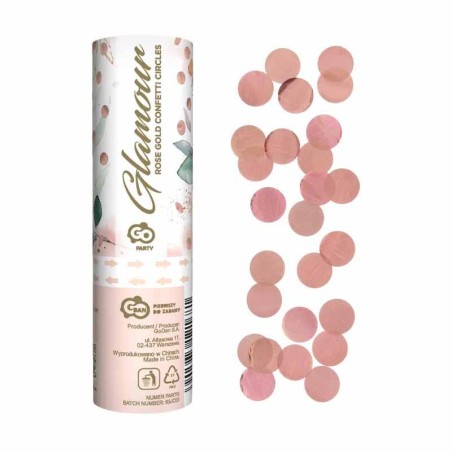 Party Cannon Rose Gold Metallizzato 15cm Sparacoriandoli Tinta Unita