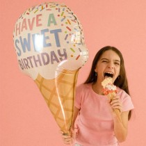 Palloncino in Foil 32" Super Shape Cono Gelato "Happy Birthday" Happy Birthday Grabo