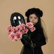 Palloncino in Foil 14" Mini Shape Fantasma Nero Halloween Grabo
