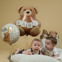 Palloncino in Foil 30" Super Shape Orsetto Teddy "Baby" Nascita e Battesimo Grabo