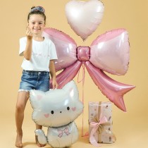 Palloncino in Foil 44" Super Shape Fiocco Rosa "Pretty Pink Bow" Nascita e Battesimo Grabo