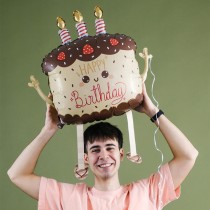 Palloncino in Foil 31" Stands Tall Torta al Cioccolato "Happy Birthday" Happy Birthday Grabo