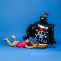 Palloncino in Foil 46" Super Shape Nave Pirati "Pirate Ship" Pesci e Mare Grabo