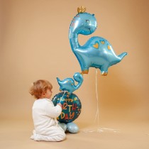 Palloncino in Foil 44" Super Shape Dinosauro "Blue Dino" Animali Grabo