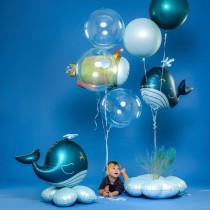 Palloncino in Foil 34" Super Shape Balena "Funny Whale" Pesci e Mare Grabo