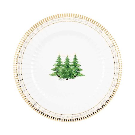 Piatto di Carta 21cm "Gold Trees" 8pz