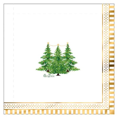 Tovagliolo di Carta 33x33cm "Gold Trees" 16pz