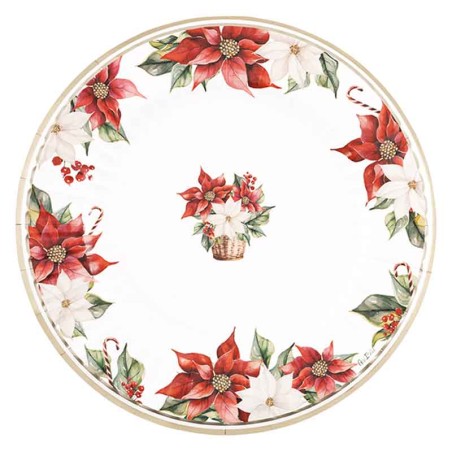 Piatto di Carta 27cm "Stella di Natale" 8pz