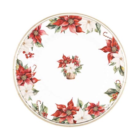 Piatto di Carta 21cm "Stella di Natale" 8pz