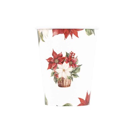 Bicchiere di Carta 250ml "Stella di Natale" 8pz