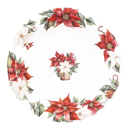 Piatto di Carta Fondo 24cm "Stella di Natale" 8pz