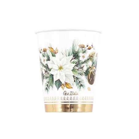 Bicchiere di Carta 250ml "Noel" 8pz Outlet Natale