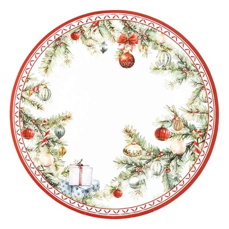 Piatto di Carta 27cm "Christmas Gift" 8pz