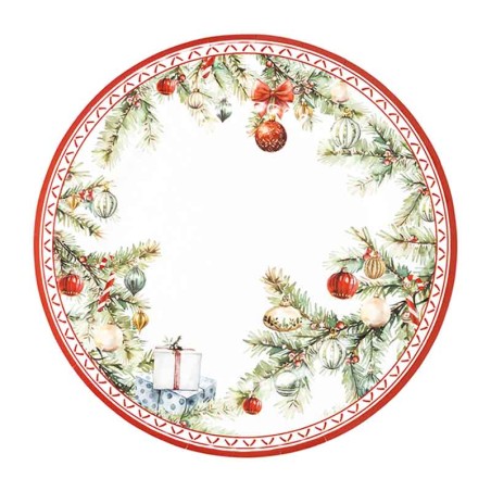Piatto di Carta Fondo 24cm "Christmas Gift" 8pz