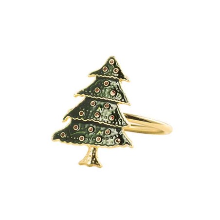 Portatovagliolo in Metallo Albero di Natale 4cm Accessori Tavola Natale e Capodanno