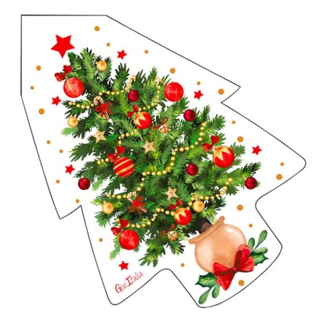 Tovagliolo di Carta 33x33cm sagomato Albero di Natale 16pz Tovaglioli Decorati Natale e Capodanno