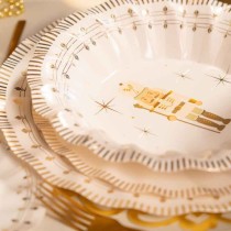 Piatto di Carta 25cm Schiaccianoci "Gold Nutcracker" 6pz Lo Schiaccianoci