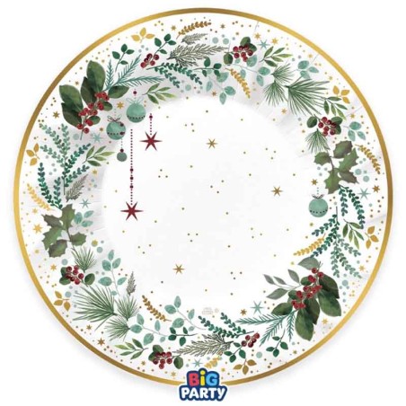 Sottopiatto di Carta 30cm "White Christmas" 6pz Outlet Natale
