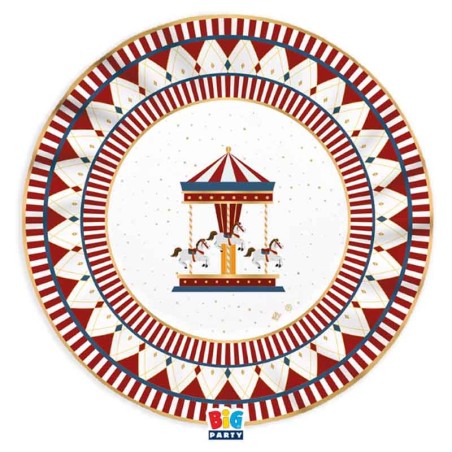 Piatto di Carta 25cm "Christmas Carousel" 6pz