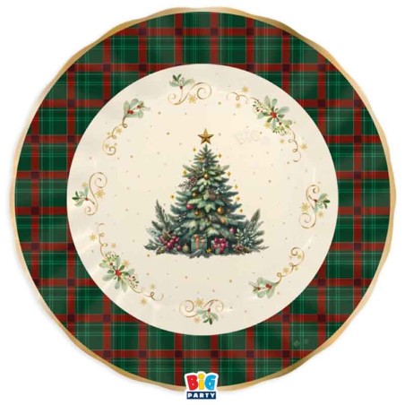 Sottopiatto di Carta 30cm "Tartan Christmas" 6pz Outlet Natale