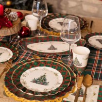 Sottopiatto di Carta 30cm "Tartan Christmas" 6pz Outlet Natale
