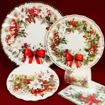 Sottopiatto di Carta 30cm "Vintage Christmas" 6pz Outlet Natale