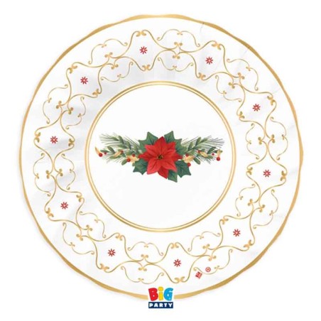 Piatto di Carta Fondo 24cm "Glam Christmas" 6pz