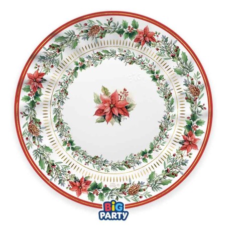 Piatto di Carta 25cm "Red Poinsettia" 6pz