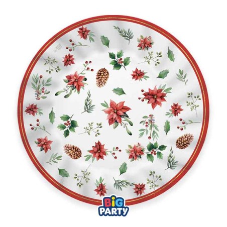 Piatto di Carta 20cm "Red Poinsettia" 6pz
