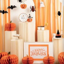 Decorazione di Carta a Nido d'Ape Fantasma, Ragno e Zucca 3pz Addobbi e Festoni Halloween
