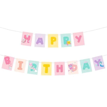 Festone Happy Birthday con Gabby's Dollhouse Gabby's Dollhouse