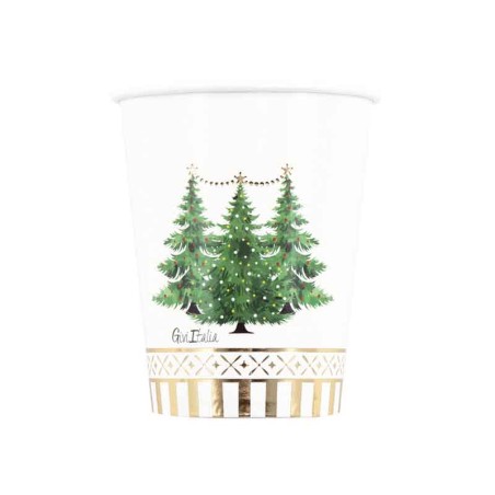 Bicchiere di Carta 250ml "Gold Trees" 8pz