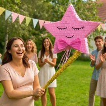 Pignatta in Cartoncino Rigido sagomata Stella Rosa "Pinata" Pignatte Fantasia
