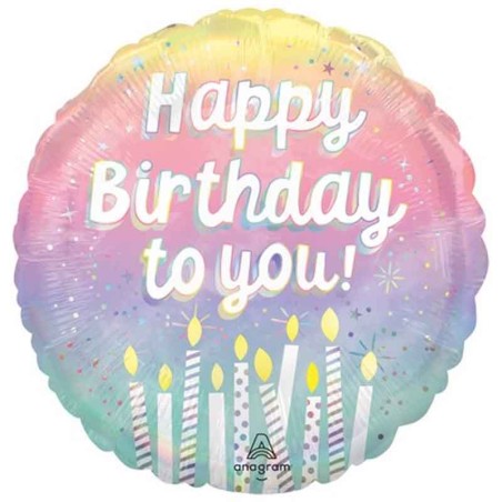 Palloncino in Foil 18" Happy Birthday To You con Candeline Generico