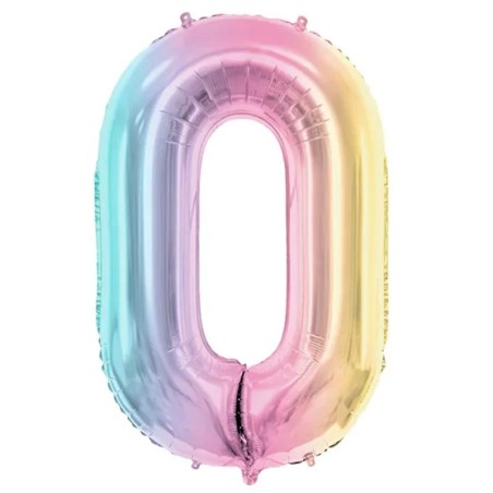 Palloncino in Foil 40" N.0 Arcobaleno Pastello