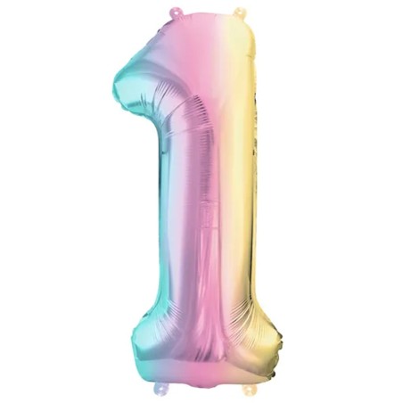 Palloncino in Foil 40" N.1 Arcobaleno Pastello