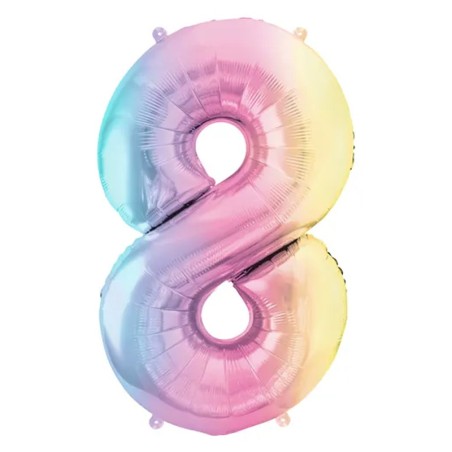 Palloncino in Foil 40" N.8 Arcobaleno Pastello